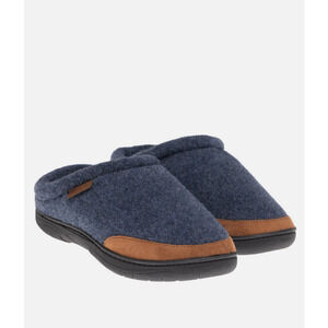 HAGGAR Men Felt ClogsTrim Bumper Slippers Navy XL